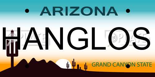 HANGLOS Arizona License Plate