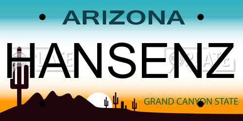 HANSENZ Arizona License Plate