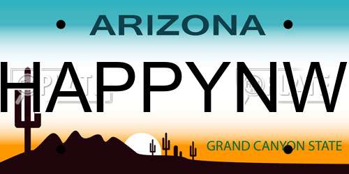 HAPPYNW Arizona License Plate