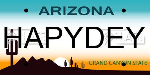 HAPYDEY Arizona License Plate