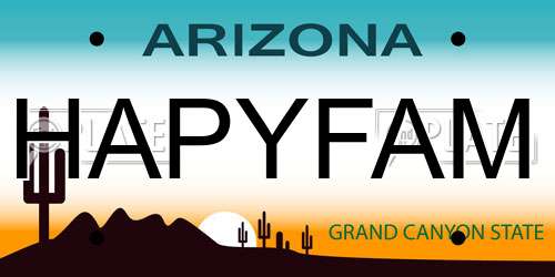 HAPYFAM Arizona License Plate