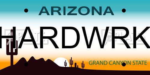 HARDWRK Arizona License Plate