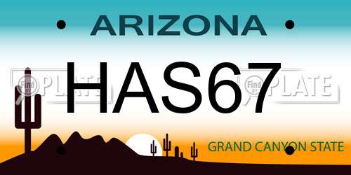 HAS67 Arizona License Plate