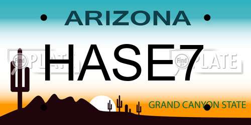 HASE7 Arizona License Plate