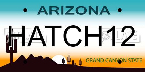 HATCH12 Arizona License Plate