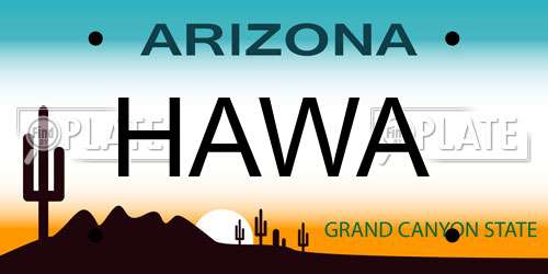 HAWA Arizona License Plate
