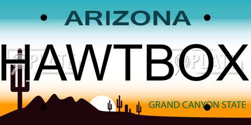 HAWTBOX Arizona License Plate