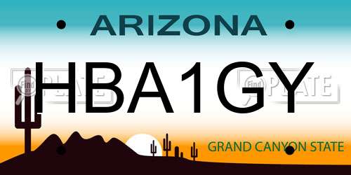 HBA1GY Arizona License Plate