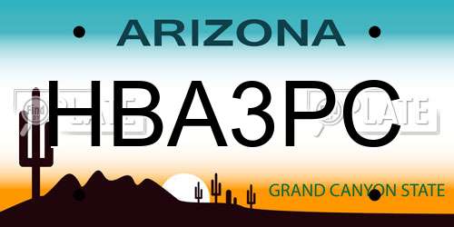 HBA3PC Arizona License Plate