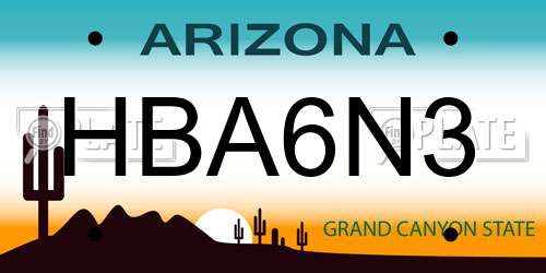 HBA6N3 Arizona License Plate
