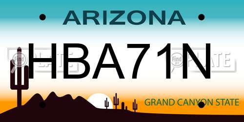 HBA71N Arizona License Plate