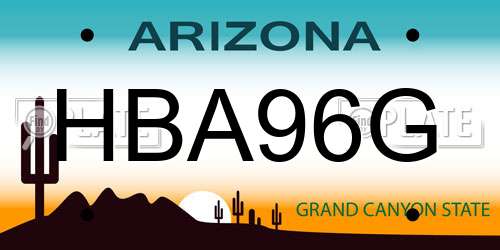 HBA96G Arizona License Plate