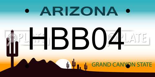 HBB04 Arizona License Plate