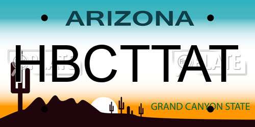 HBCTTAT Arizona License Plate