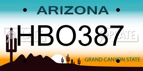 HBO387 Arizona License Plate