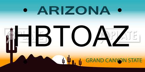 HBTOAZ Arizona License Plate
