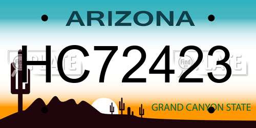 HC72423 Arizona License Plate