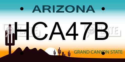 HCA47B Arizona License Plate