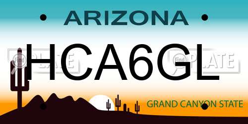 HCA6GL Arizona License Plate