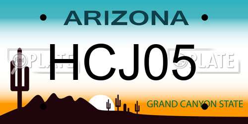 HCJ05 Arizona License Plate