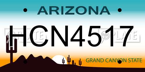HCN4517 Arizona License Plate