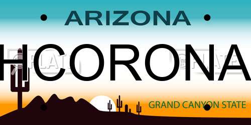 HCORONA Arizona License Plate