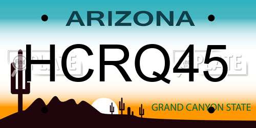 HCRQ45 Arizona License Plate