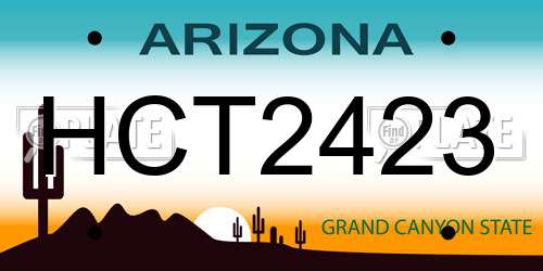 HCT2423 Arizona License Plate