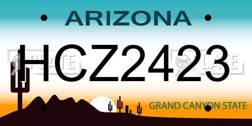 HCZ2423 Arizona License Plate