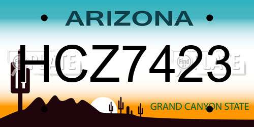 HCZ7423 Arizona License Plate