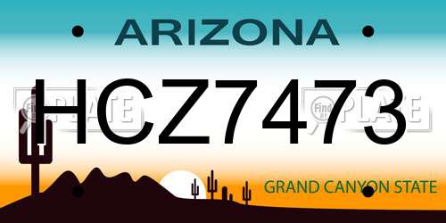 HCZ7473 Arizona License Plate