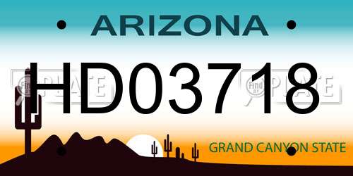HD03718 Arizona License Plate
