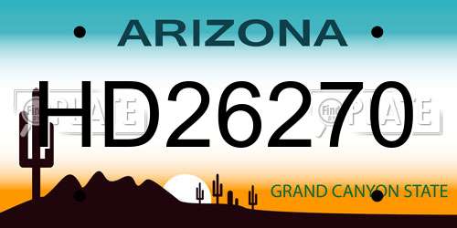 HD26270 Arizona License Plate