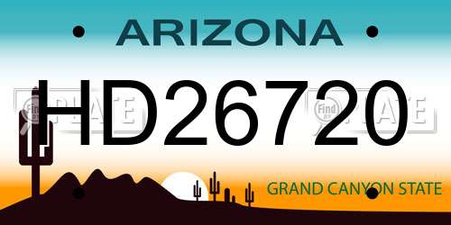 HD26720 Arizona License Plate