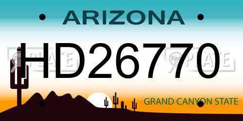HD26770 Arizona License Plate