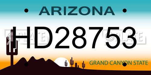 HD28753 Arizona License Plate