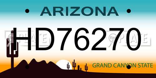 HD76270 Arizona License Plate