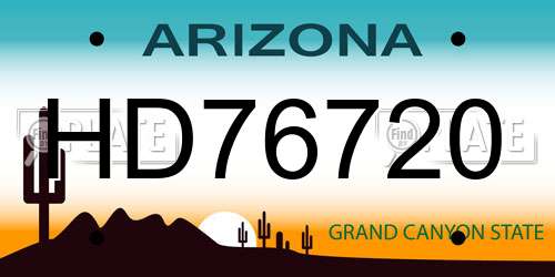HD76720 Arizona License Plate