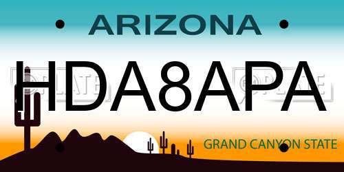 HDA8APA Arizona License Plate