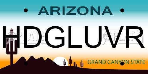 HDGLUVR Arizona License Plate