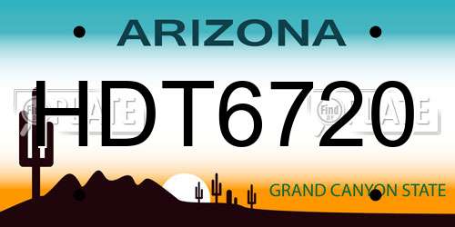 HDT6720 Arizona License Plate
