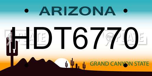 HDT6770 Arizona License Plate