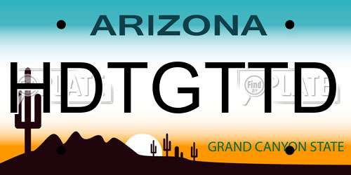 HDTGTTD Arizona License Plate