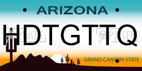 HDTGTTQ Arizona License Plate