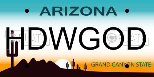 HDWGOD Arizona License Plate