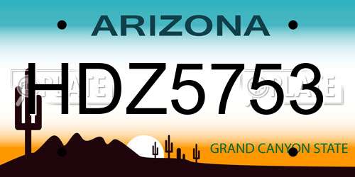HDZ5753 Arizona License Plate