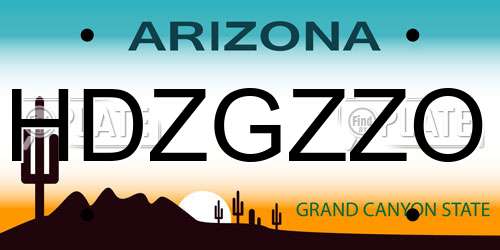 HDZGZZO Arizona License Plate