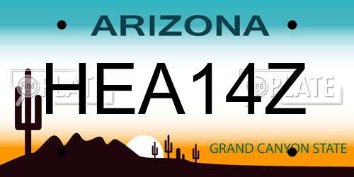 HEA14Z Arizona License Plate