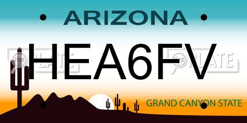 HEA6FV Arizona License Plate