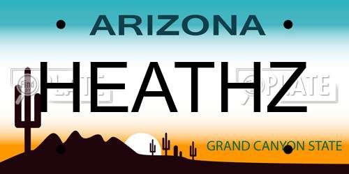 HEATHZ Arizona License Plate